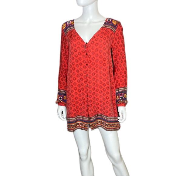 MINKPINK Boho Queen Mini Dress Multi Aztec Print Women’s Sz S - Picture 2 of 8